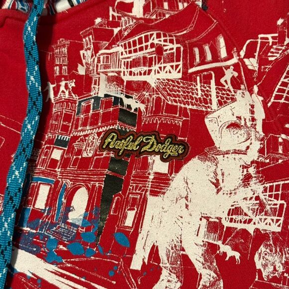 Vintage Artful Dodger Graphic Print Hoodie Red XXLarge - Picture 4 of 8